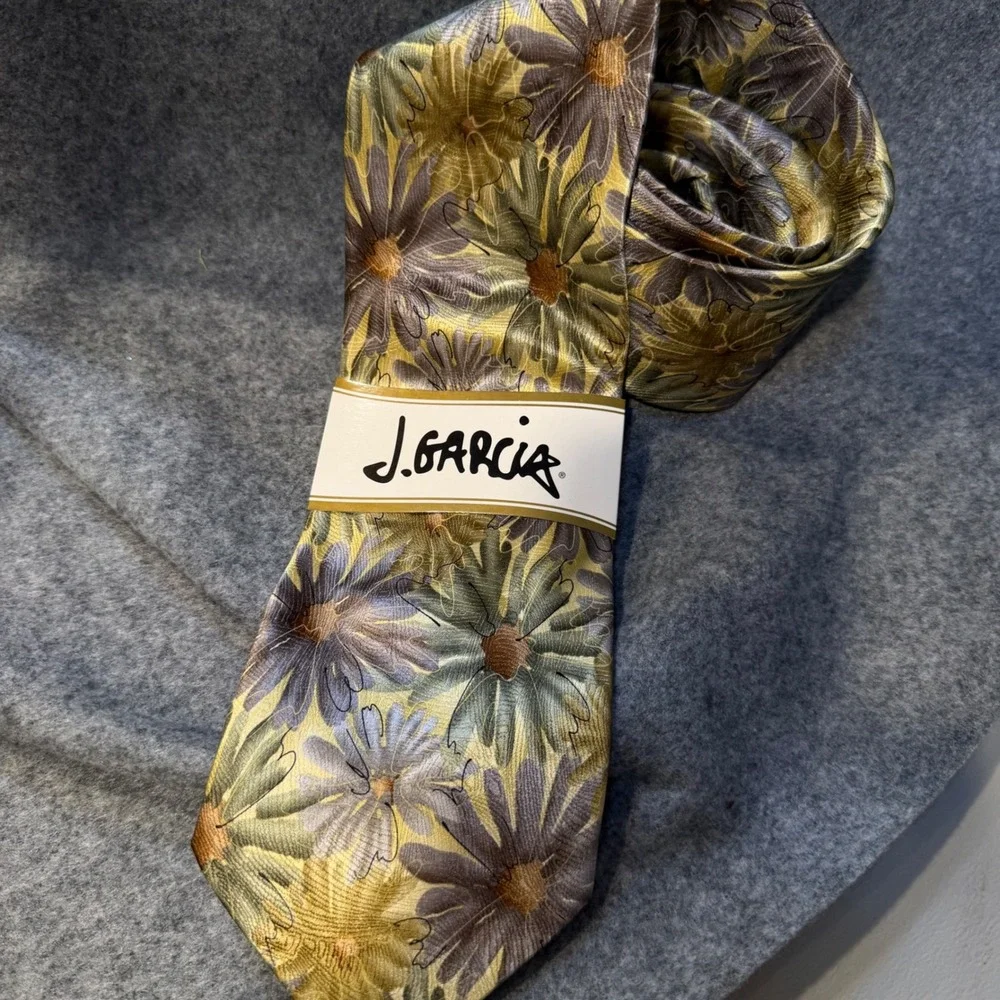 J. Garcia Thistle Ghost Silk Tie Jerry Garcia Limited Edition Collection Forty